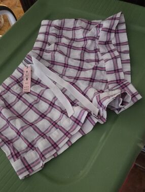 Victoria's Secret Pink and White Plaid Pajama Shorts